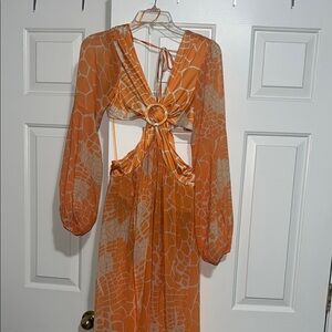 Orange Cutout Maxi Dress